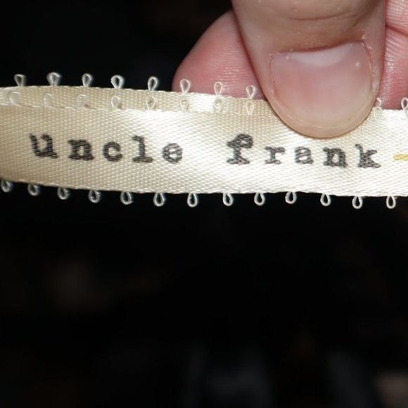 Uncle Frank Black Scoop Neck Gray Floral Long Sleeve Dress with Belt Size XS - Picture 6 of 7